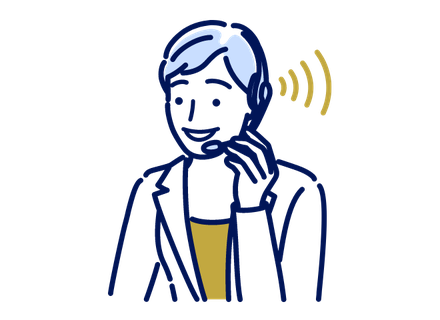 多言語で対応するスタッフのイラスト